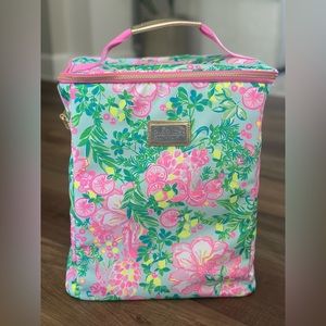 Brand New with Tags! Lilly Pulitzer Wine Carrier Lined Cooler in Fruity Flamingo